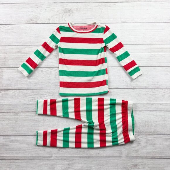 Cat & Jack Holiday Stripe Snuggly Soft Pajamas - Picture 2 of 4